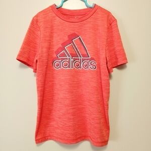 Adidas orange and white Climalite athletic short sleeve t shirt size 7 XS